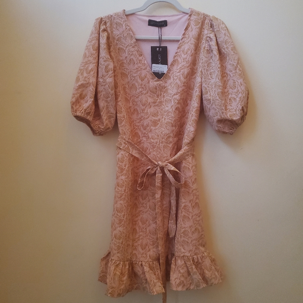 NWT S Lofty Manner Josie Peach Leaves Print Mini - Picture 2 of 10